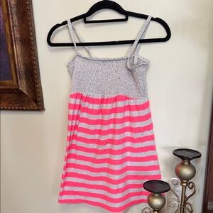 Justice Pink and Gray Striped Swimwear